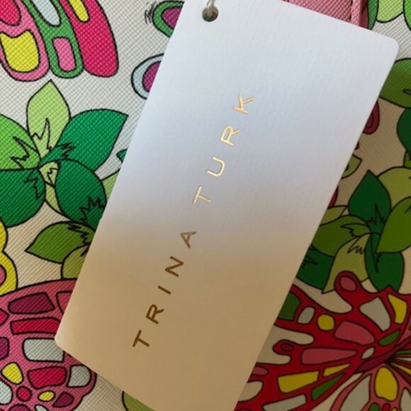 NWT TRINA TURK large tote bag with shoulder strap butterflies - Picture 3 of 8